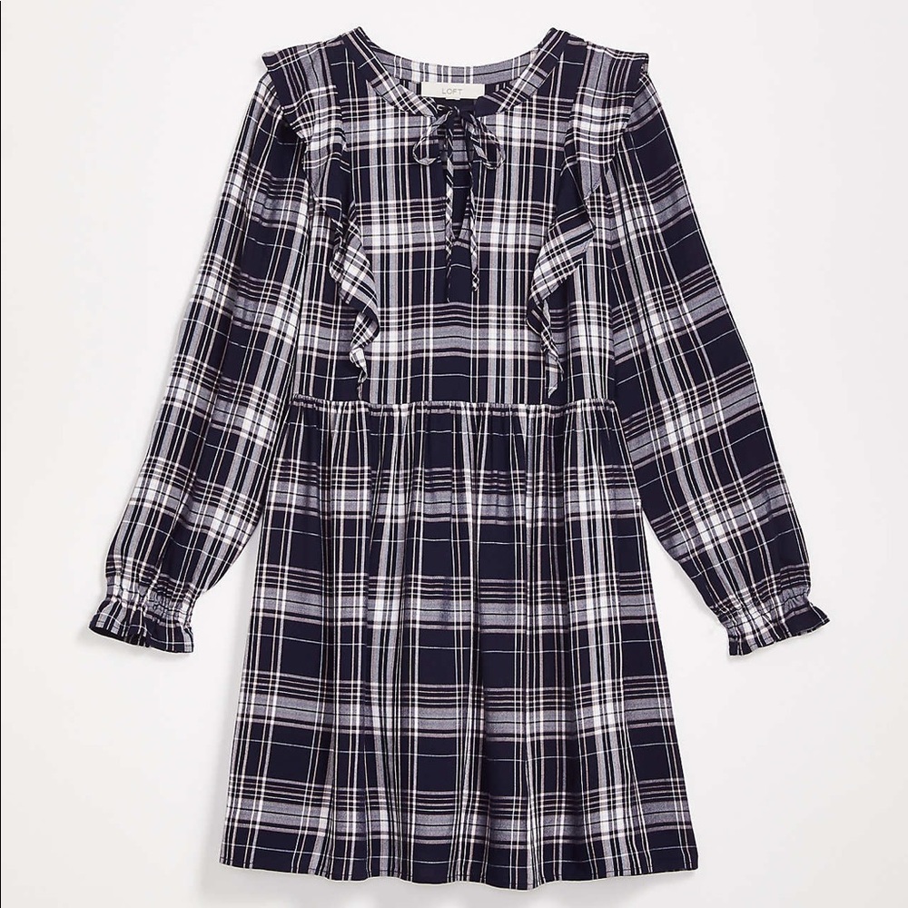 LOFT 🌟NWTs🌟 Plaid Swing Dress - Picture 2 of 6